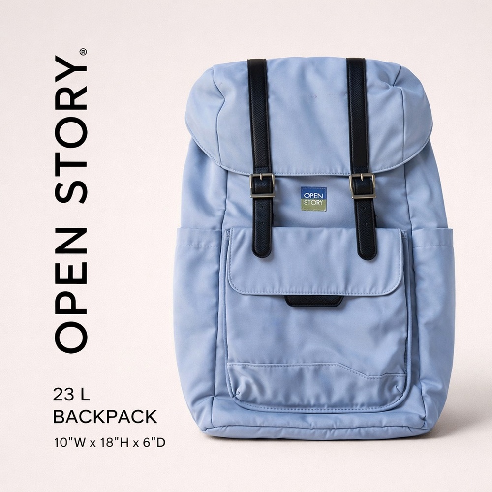 Open Story Periwinkle Travel Duffle Backpack with Interior Padded Laptop Storage